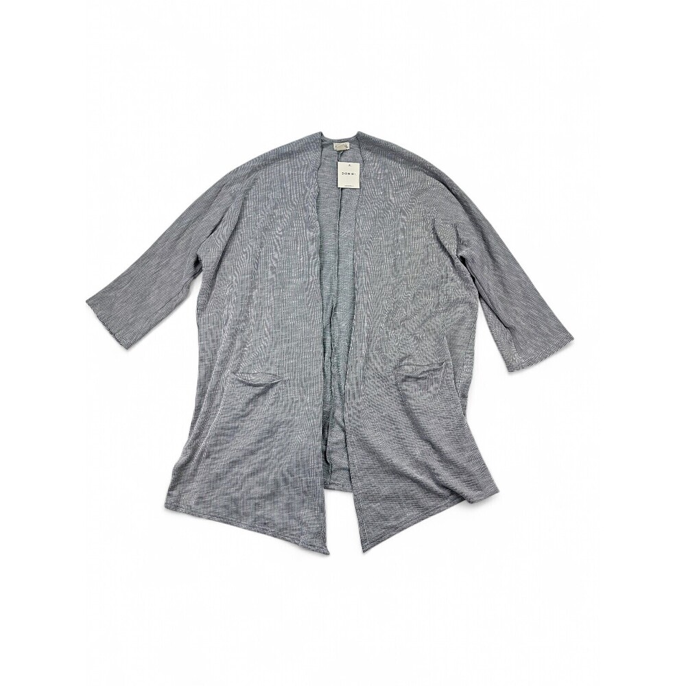 Donni. Ribbed Open-Front Cardigan One Size Gray